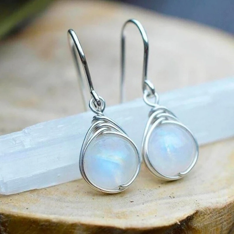 Lunar Mist Drop Earrings