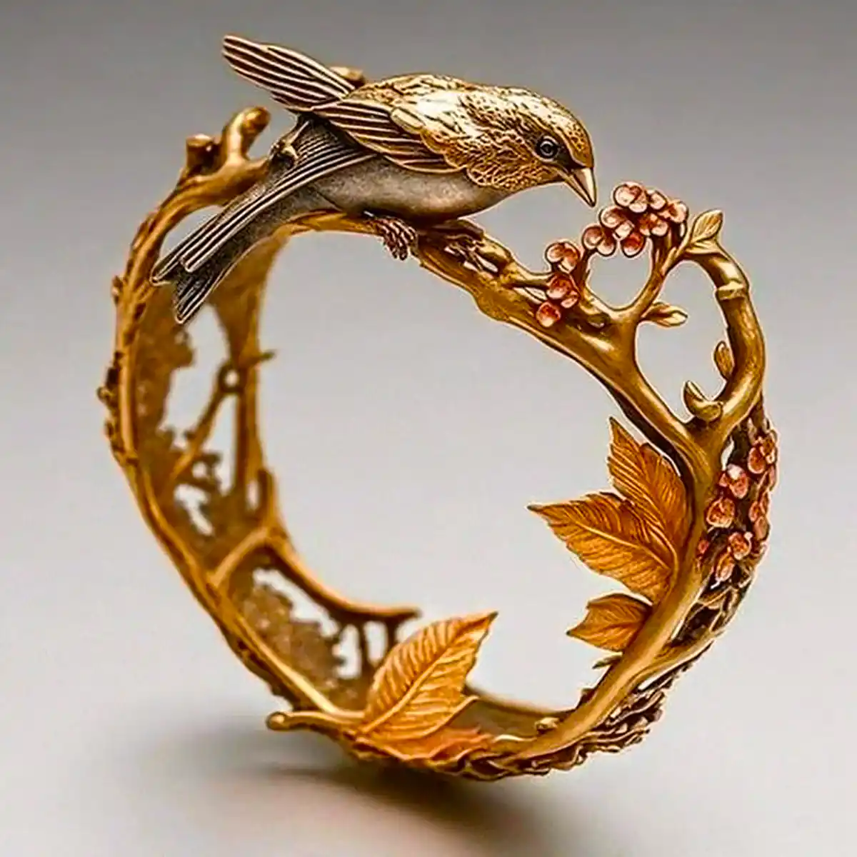 Vintage Hummingbird Gold Ring