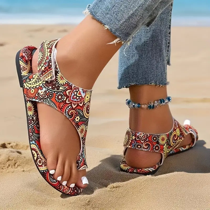 LUNA™ WOMEN’S BOHEMIAN PAISLEY FLAT SANDALS