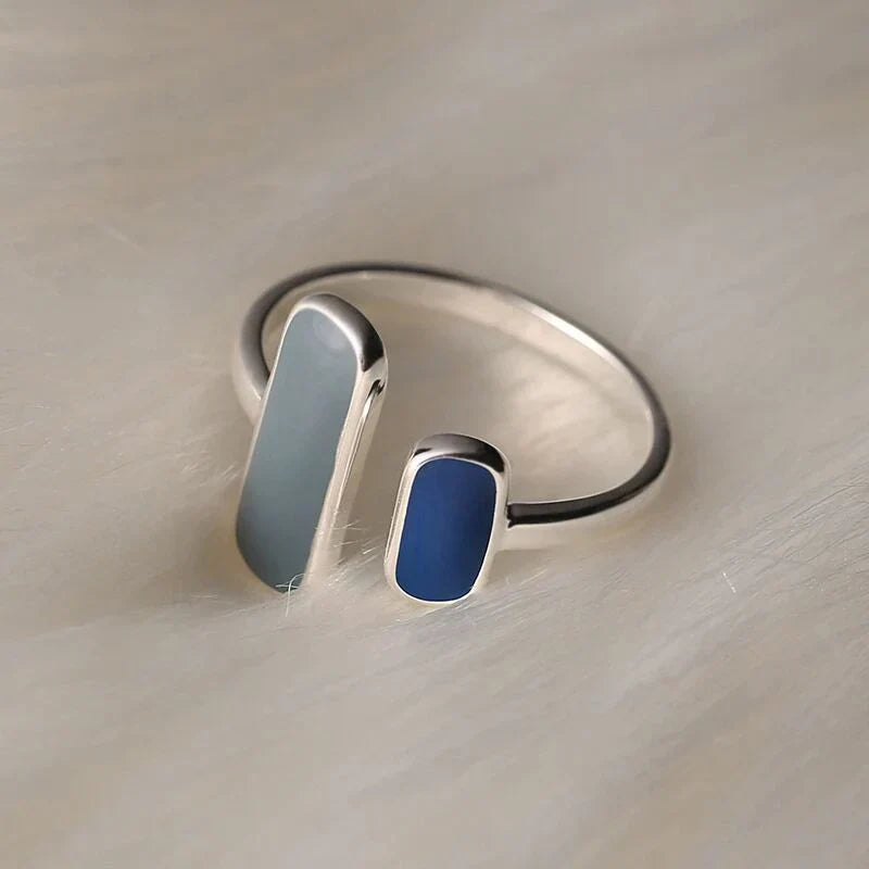 Modern Coastline Silver Ring