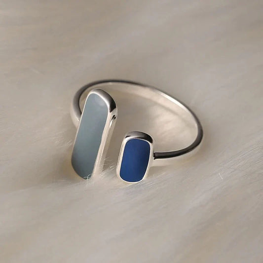 Modern Coastline Silver Ring
