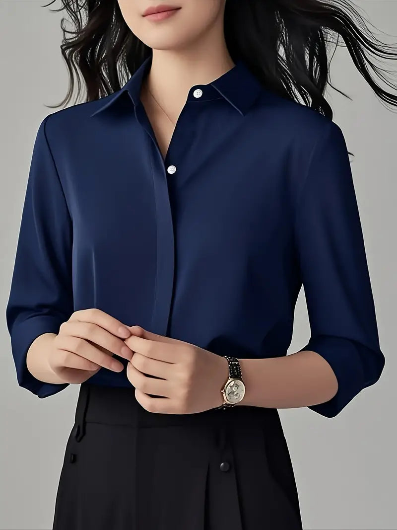 HAILEY WOMEN’S LIGHT BLUE LONG SLEEVE BUTTON-UP SHIRT
