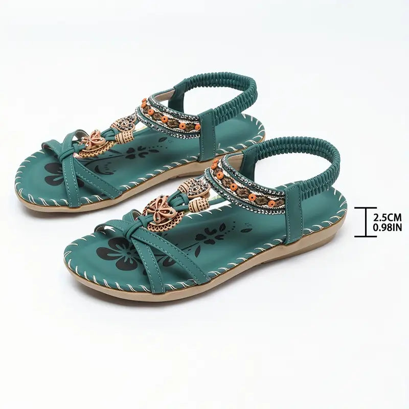 ZARA™ WOMEN’S TRIBAL STRIPED FLAT SANDALS