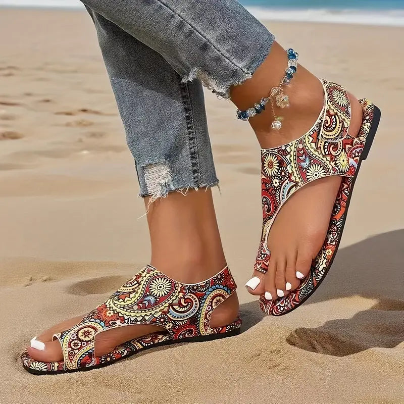 LUNA™ WOMEN’S BOHEMIAN PAISLEY FLAT SANDALS