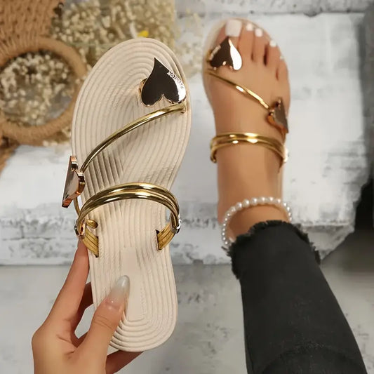 LAYLA™ WOMEN’S HEART EMBELLISHED SUMMER SLIPPERS