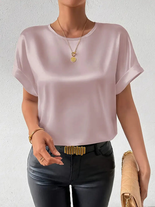 ARIA WOMEN’S BATWING SHORT SLEEVE ROUND NECK SHIRT
