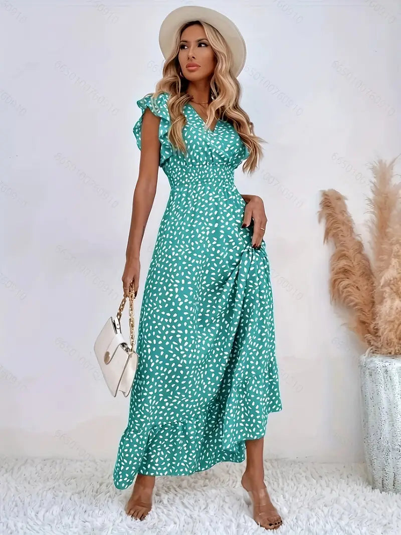 ISLA™ WOMEN’S VACATION FLORAL WAIST-TIED DRESS