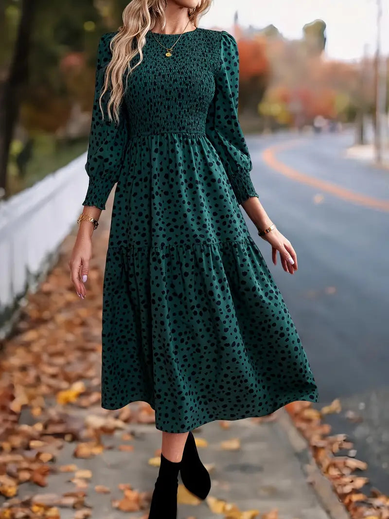 SIENNA™ WOMEN’S LONG SLEEVE LEOPARD PRINT DRESS