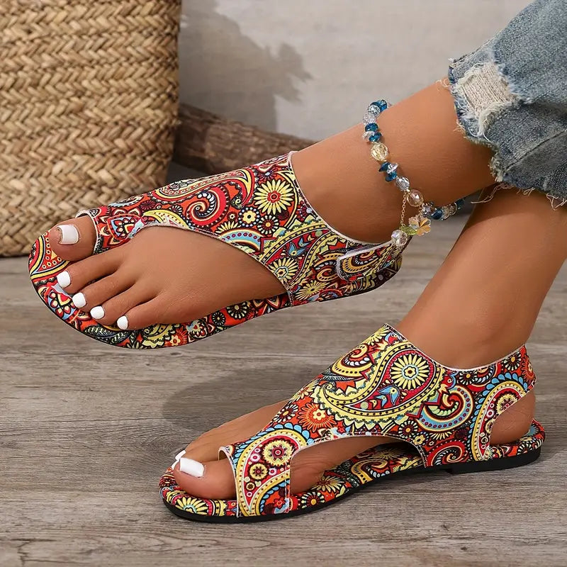LUNA™ WOMEN’S BOHEMIAN PAISLEY FLAT SANDALS