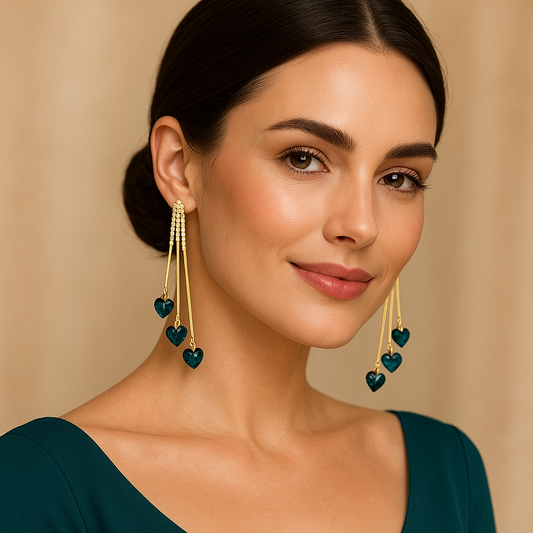 Siena – Midnight Heartfall Earrings